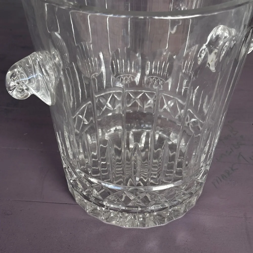 Vintage Heavy Hand Cut Eastern European Chrystal Champagne Bucket